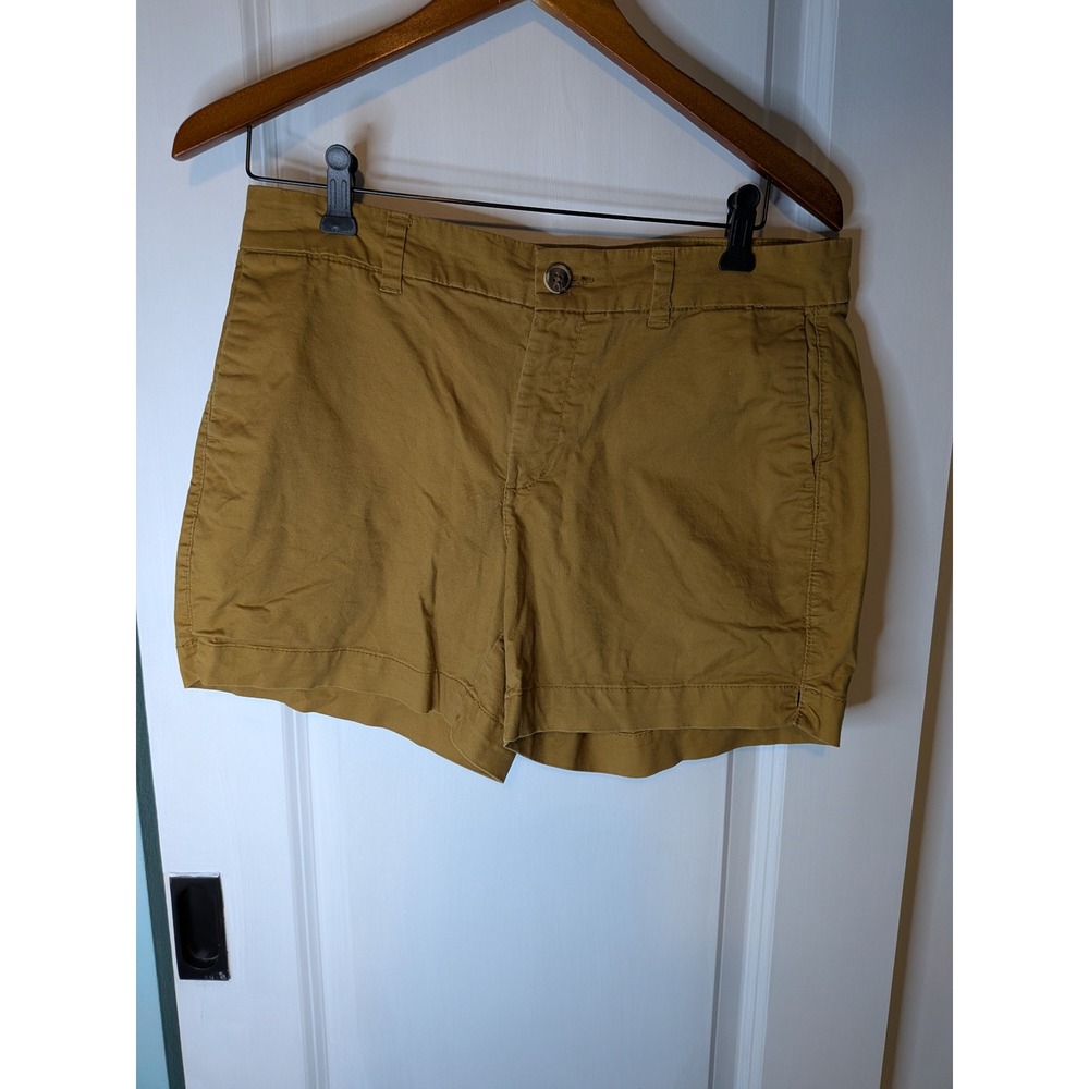 Old Navy Everyday Short Mustard Yellow Chino Shorts Womens Size 8 Stretch Twill